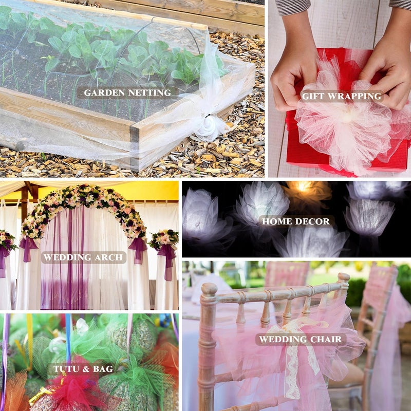 Ableme Deco 108 Inch 25 Yards White Tulle Fabric Roll, Extra Large Matte Tulle Netting Bolt for Wedding Ceiling Drapes Arch Banquet Party Decorations Tutu Skirt Baby Shower DIY Crafts Gift Wrapping (White) - Image 5